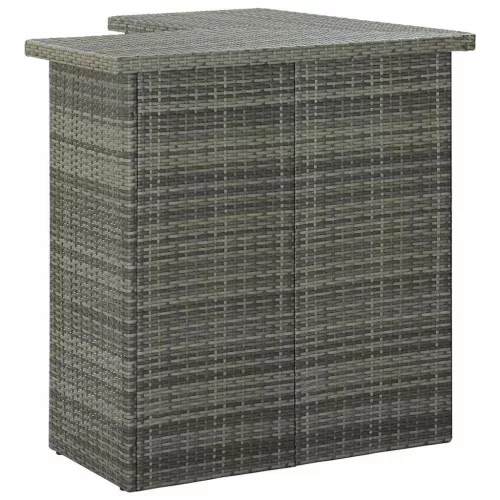 Szürke polirattan sarok bárasztal 100 x 50 x 105 cm