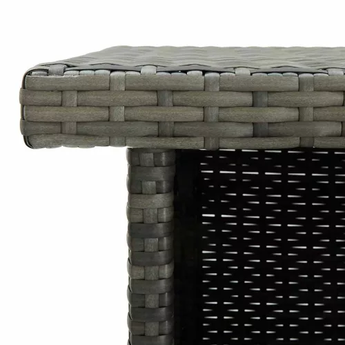 Szürke polirattan sarok bárasztal 100 x 50 x 105 cm