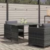Szürke polyrattan kerti étkezőasztal 110 x 70 x 65 cm