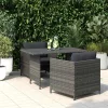 Szürke polyrattan kerti étkezőasztal 110 x 70 x 65 cm