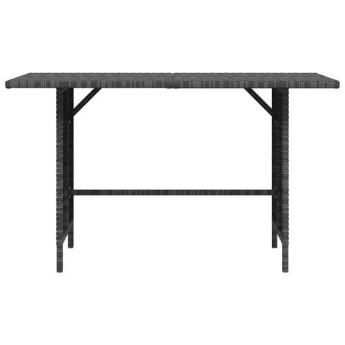 Szürke polyrattan kerti étkezőasztal 110 x 70 x 65 cm