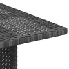 Szürke polyrattan kerti étkezőasztal 110 x 70 x 65 cm