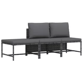   3 részes szürke polyrattan kerti ülőgarnitúra párnákkal