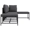 5 részes szürke polyrattan kerti ülőgarnitúra párnákkal