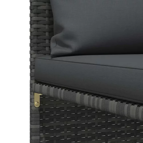 5 részes szürke polyrattan kerti ülőgarnitúra párnákkal