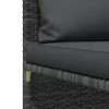 3 részes szürke polyrattan kerti bútorszett párnákkal