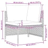 3 részes szürke polyrattan kerti bútorszett párnákkal