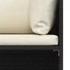 3 személyes fekete polyrattan kerti kanapé párnákkal