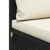 4 személyes fekete polyrattan kerti kanapé párnákkal