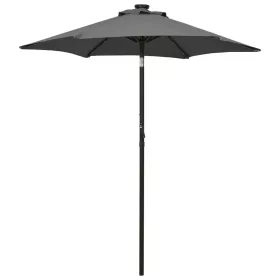   Antracitszürke alumínium napernyő LED-világítással 200 x 211 cm