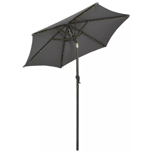 Antracitszürke alumínium napernyő LED-világítással 200 x 211 cm