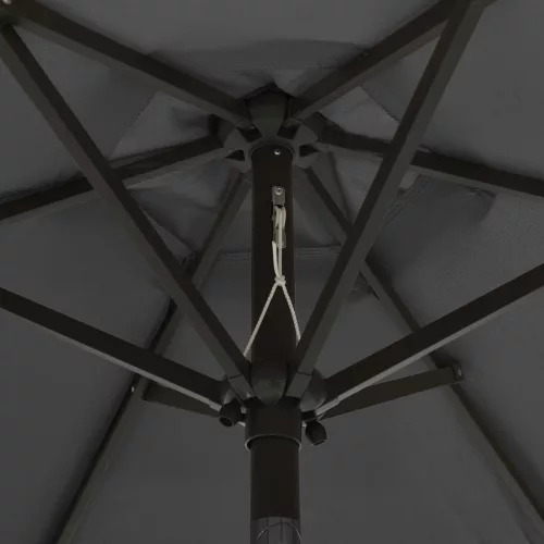 Antracitszürke alumínium napernyő LED-világítással 200 x 211 cm