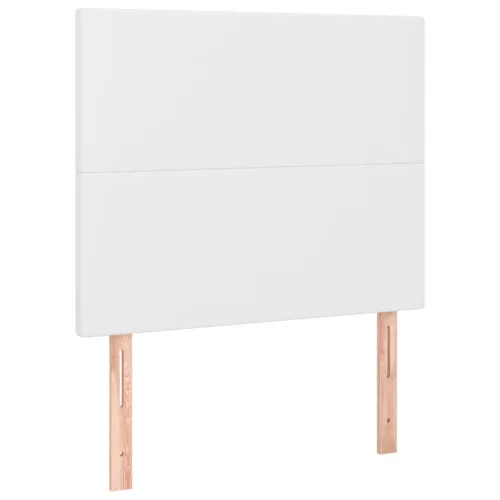 Fehér műbőr rugós ágy matraccal és LED-del 120x200 cm