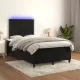 Fekete bársony rugós és LED-es ágy matraccal 120x200 cm