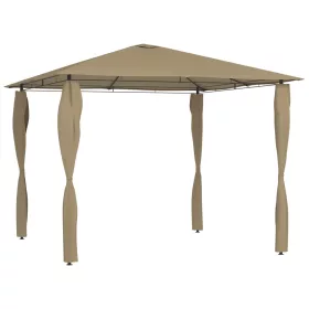   Tópszínű pavilon oszlop takarókkal 3 x 3 x 2,6 m 160 g/m²