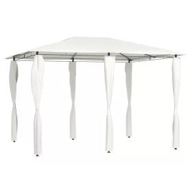  Krémszínű pavilon oszlop takarókkal 3 x 4 x 2,6 m 160 g/m²