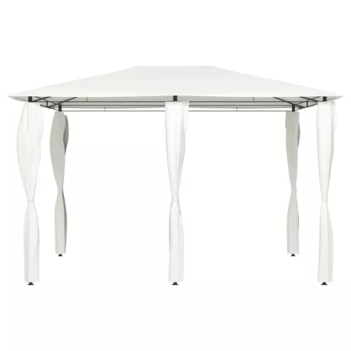 Krémszínű pavilon oszlop takarókkal 3 x 4 x 2,6 m 160 g/m²