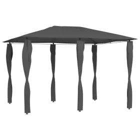   Antracitszürke pavilon oszlop takarókkal 3 x 4 x 2,6 m 160 g/m²