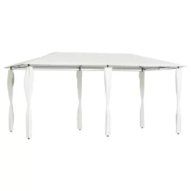   Krémszínű pavilon oszlop takarókkal 2,98x5,3x2,59 m 160 g/m²