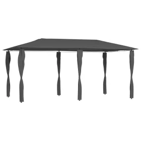   Antracit pavilon oszlop takarókkal 2,98 x 5,3 x 2,59 m 160 g/m²