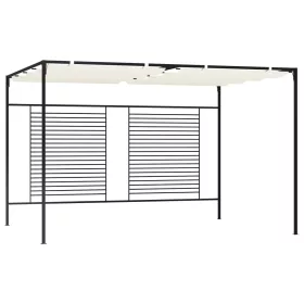   Krémszínű pavilon behúzható tetővel 3 x 4 x 2,3 m 180 g/m²