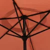 Terrakotta kültéri napernyő LED-fényekkel és acélrúddal 300 cm