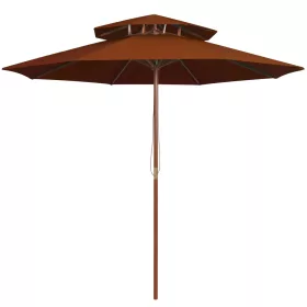 Terrakotta kétszintes napernyő farúddal 270 cm