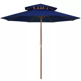 Kék kétszintes napernyő farúddal 270 cm