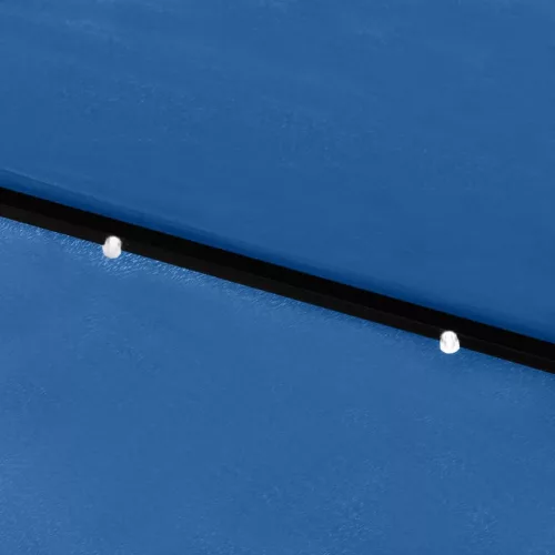 Azúrkék napernyő LED-ekkel és acél rúddal 2 x 3 m
