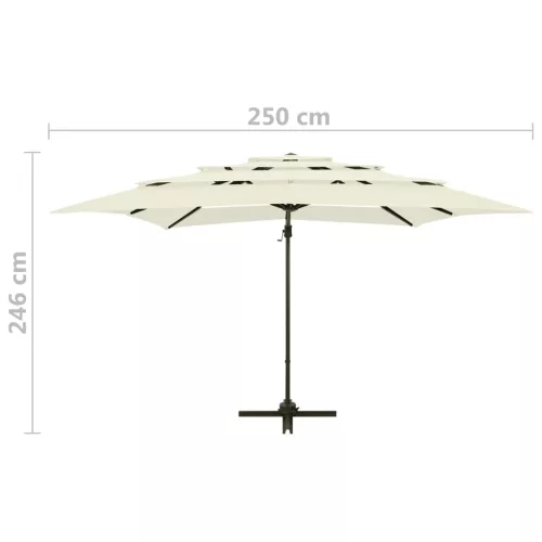 4 szintes homokszínű napernyő alumíniumrúddal 250 x 250 cm