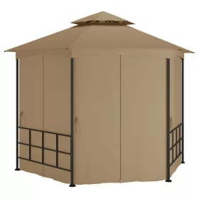 Tópszínű pavilon oldalfalakkal 3,1 x 2,7 m