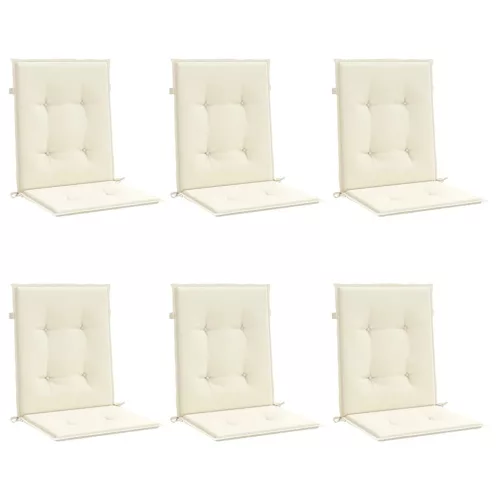 6 db krémszínű oxford szövet háttámlás székpárna 100x50x3 cm