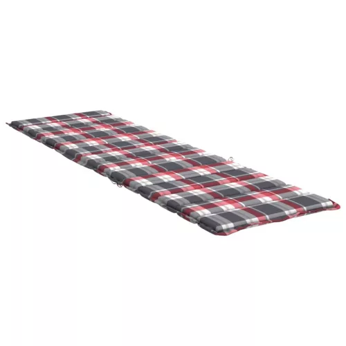 Piros kockás oxford szövet napozóágy párna 200 x 60 x 3 cm