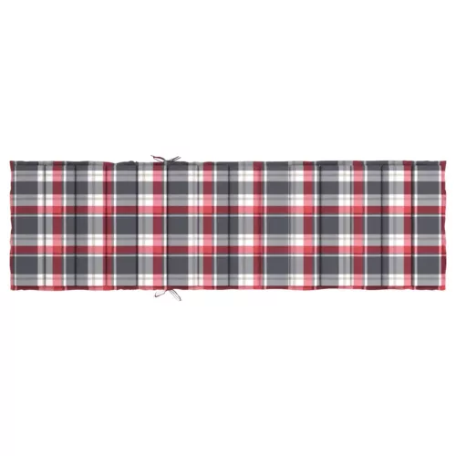 Piros kockás oxford szövet napozóágy párna 200 x 60 x 3 cm