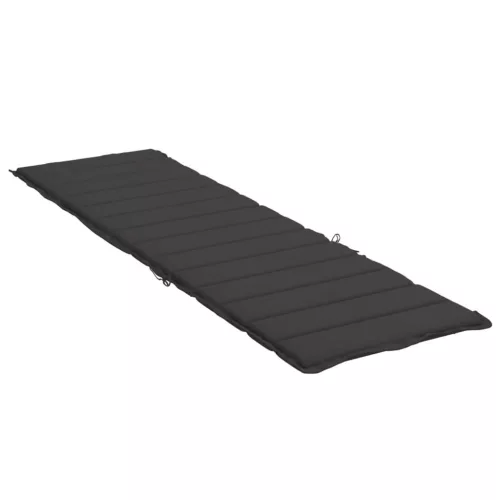 Fekete oxford szövet napozóágy párna 200 x 70 x 3 cm