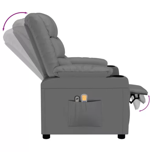Szürke műbőr elektromos masszázsfotel