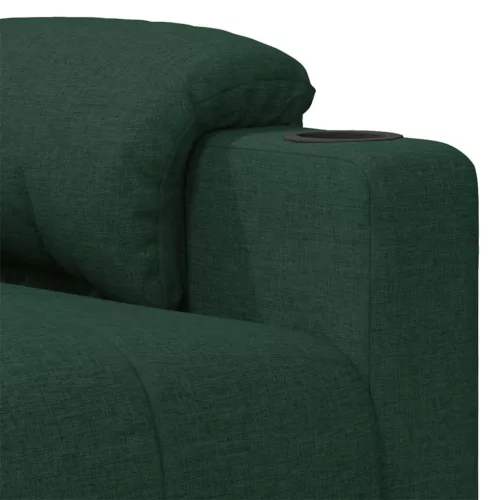 Sötétzöld szövet elektromos masszázsfotel