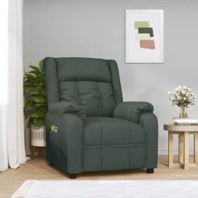 Sötétzöld szövet elektromos masszázsfotel