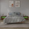 2 db füstös tölgy színű éjjeliszekrény LED-ekkel 60x35x40 cm