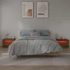 2 db füstös tölgy színű éjjeliszekrény LED-ekkel 60x35x40 cm