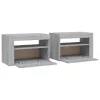 2 db szürke sonoma színű éjjeliszekrény LED-ekkel 60x35x40 cm