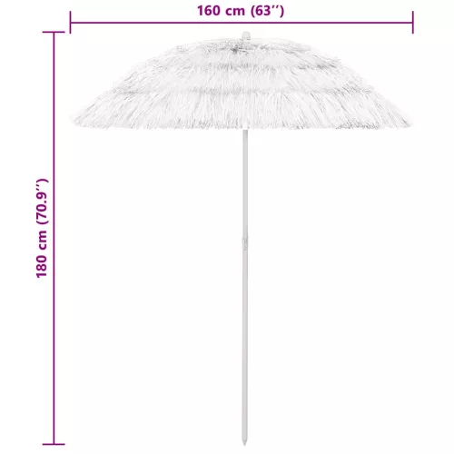 Fehér hawaii stílusú strandnapernyő 240 cm