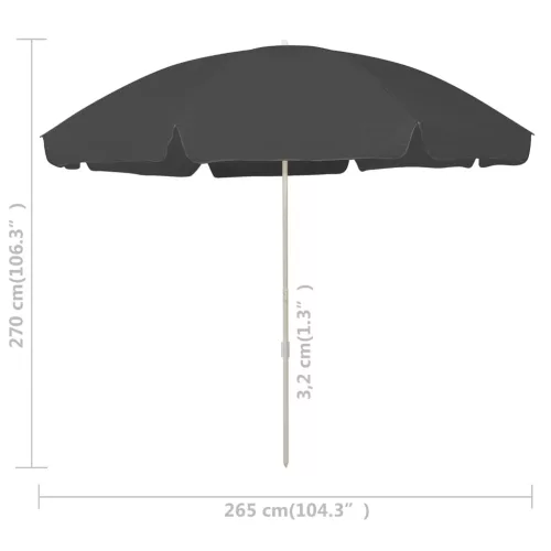 Antracitszürke strandnapernyő 300 cm