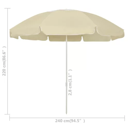 Homoksárga strandnapernyő 240 cm