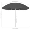 Antracitszürke strandnapernyő 240 cm