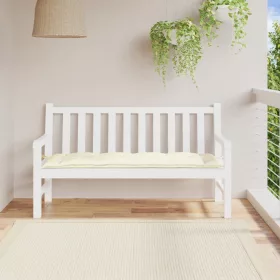 Krémfehér oxford szövet kerti padpárna 150 x 50 x 7 cm
