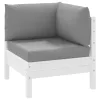 3 db szürke szövet raklapkanapé-párna
