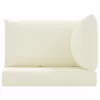 3 db krémfehér szövet raklapkanapé-párna