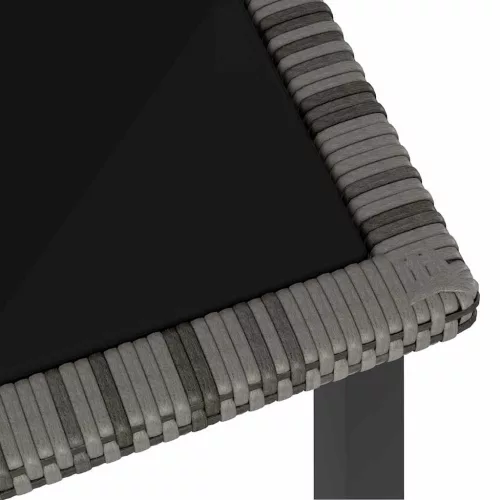 Szürke polyrattan kerti étkezőasztal 70 x 70 x 73 cm