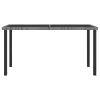 Szürke polyrattan kerti étkezőasztal 140 x 70 x 73 cm